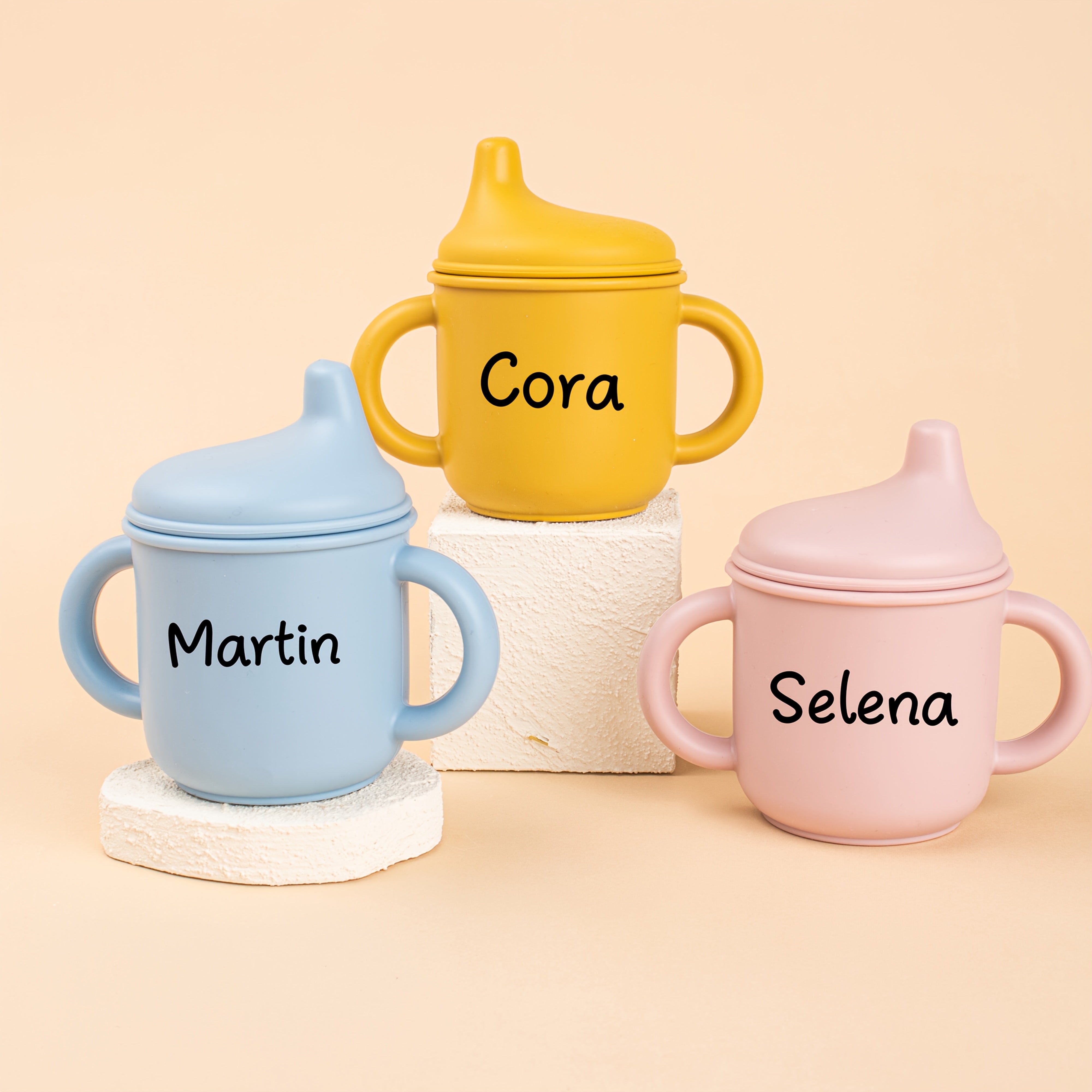 Personalized Silicone Drinking Cup for, Custom Engraved Sippy Cup, Tumbler, Perfect Gift for .