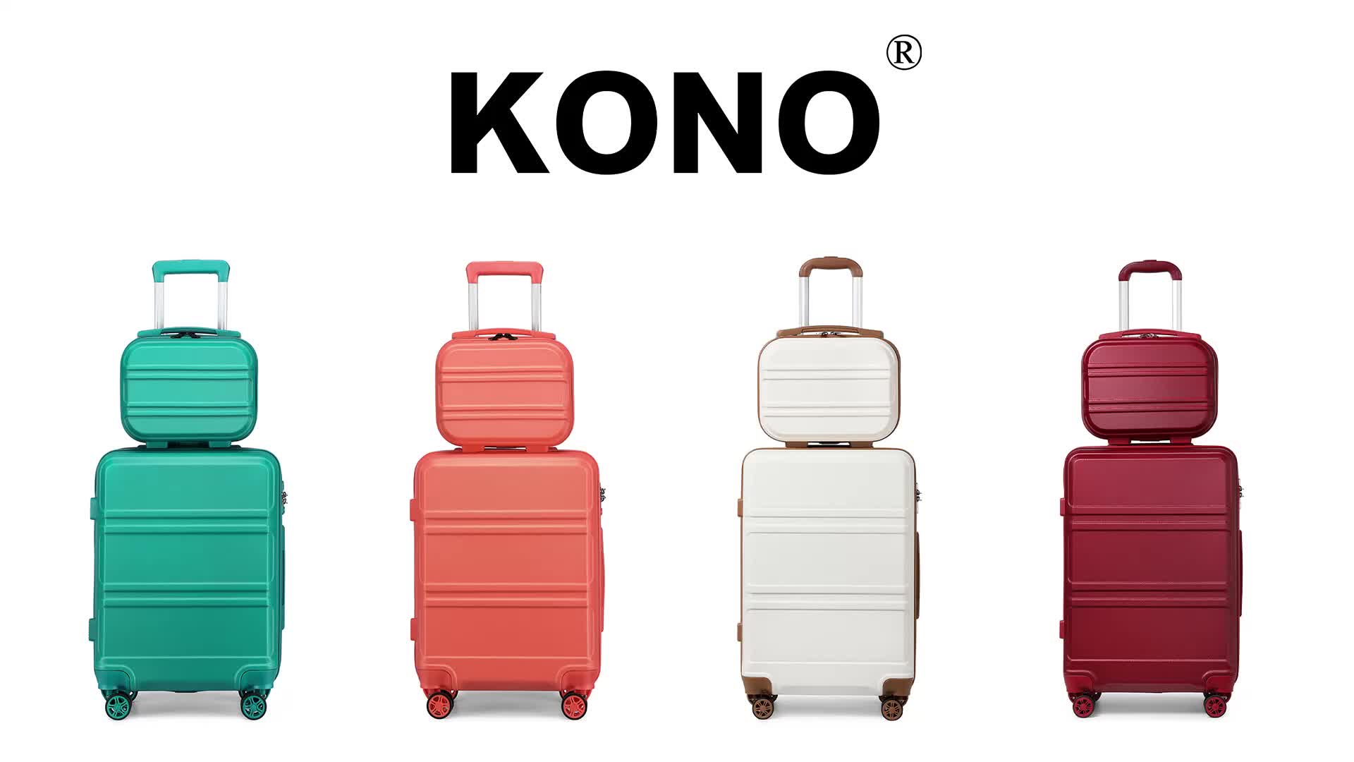 Kono Suitcase Lightweight ABS Hard Shell Carry-Ons Cabin Case 12'' and 20'' Luggage Set with TSA Lock Luggage Choose various sizes of suitcases, pay attention to color and size Included Duffels Bag & Toiletry Bag for Travel
