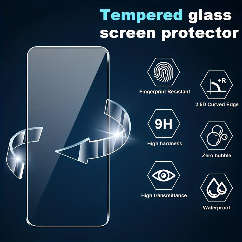 3-Pack Ultra HD Tempered Glass for Xiaomi Mi 15T 14T Pro 15 14 13 13T 12T 11T 11 Lite 5G NE Redmi Note 14 13 Pro 4G 5G 12 11 11S, 9H+ Screen Protector Film, Anti-Scratch, Anti-Fingerprint, Full Coverage, One-Click Film Applic