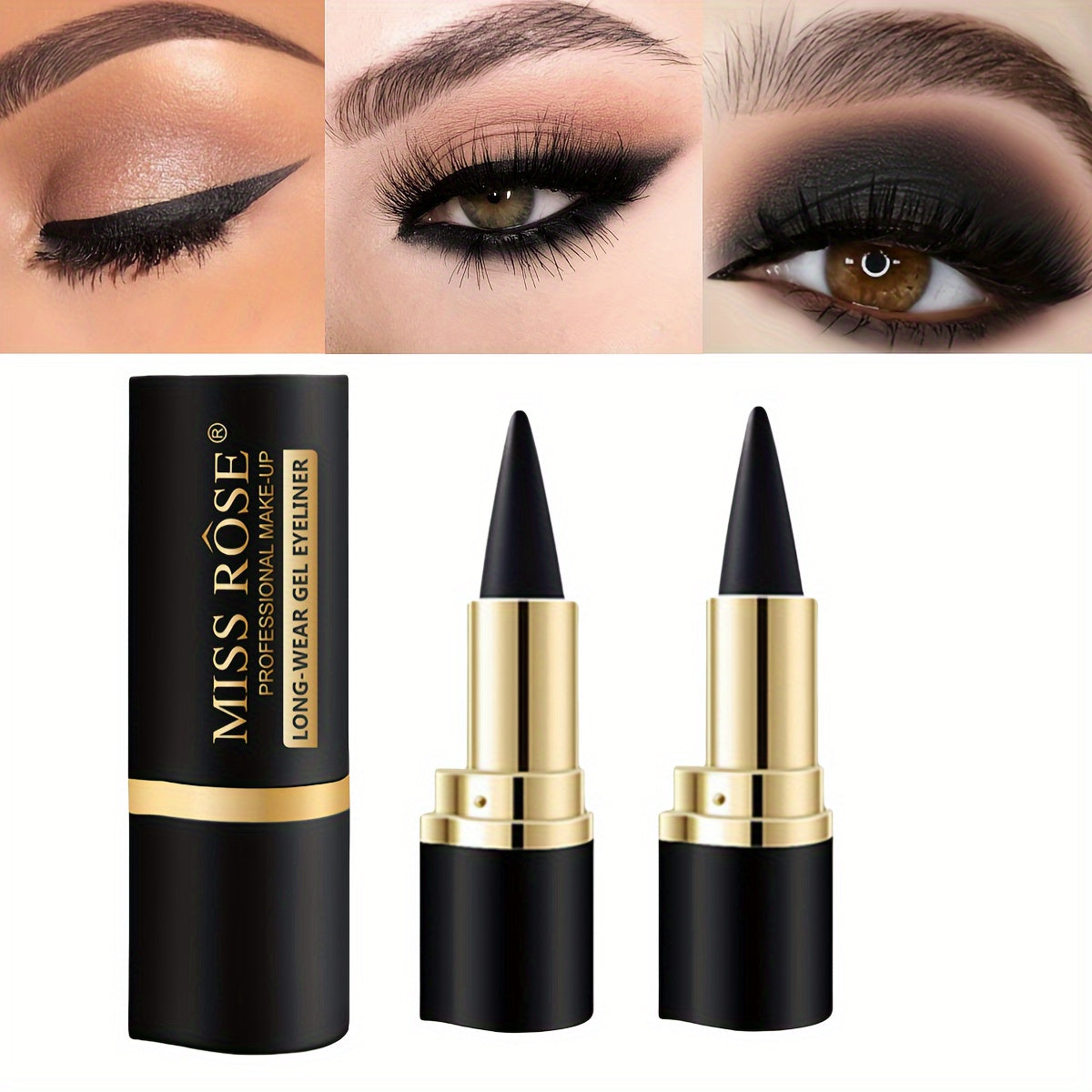 Easy-Glide Matte Black/2-Pack Eyeliner & Eyeshadow/Stunning Cat Eye & Smoky Looks/Perfect for Halloween & Everyday Glam/Halloween Makeup