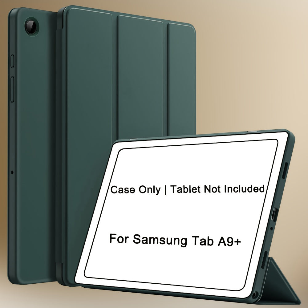 Case for Samsung Galaxy Tab A9 Plus 11-Inch 2023 (SM-X210 SM-X215), for Tab A9/A8/A7 Lite/S7/S8/S9/S10 FE, Soft Smooth Back Protective Cover, Lightweight, Scratch-Resistant, Anti-Slip, Foldable Stand, Auto Sleep/Wake Function