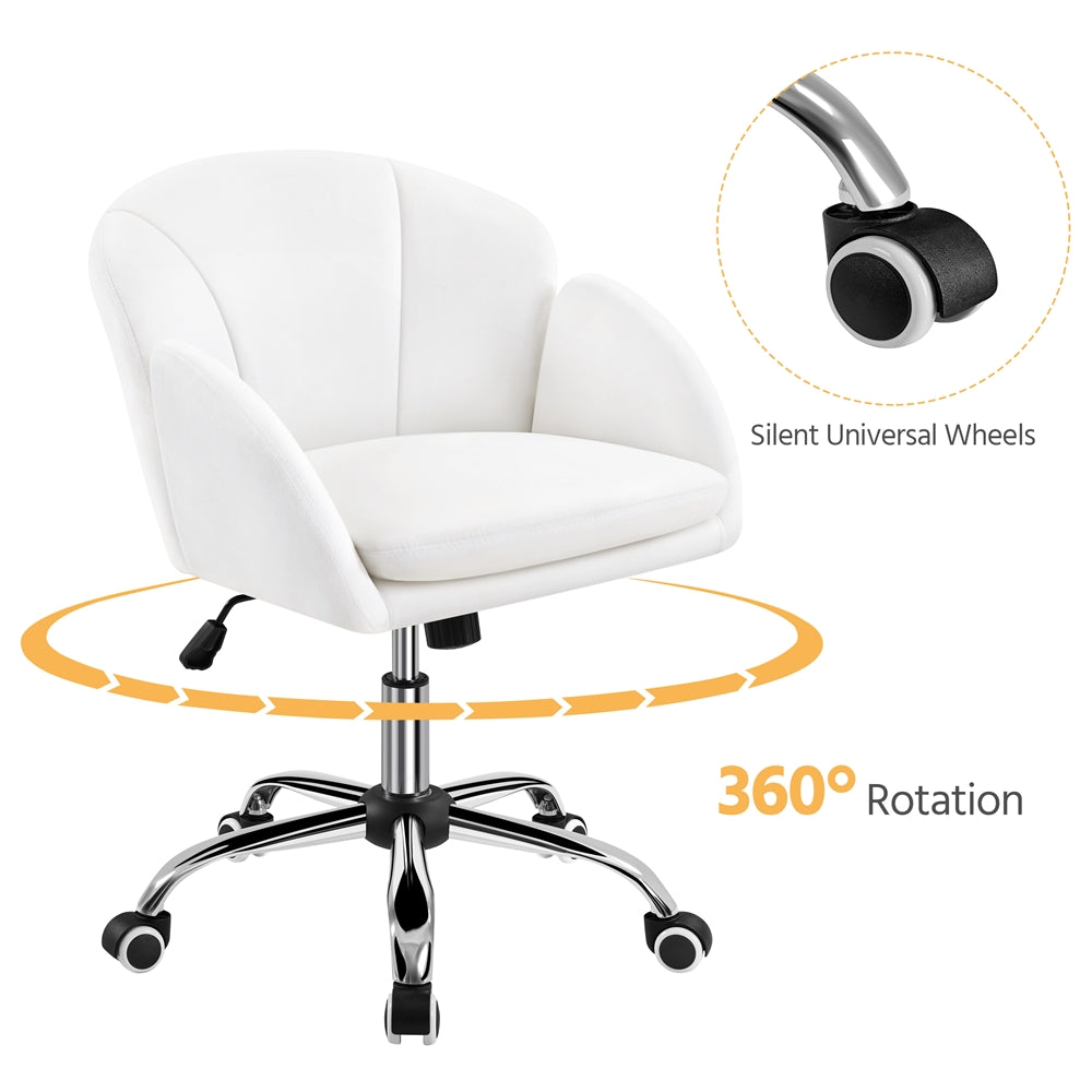 Costoffs Desk Chair Rolling Office Chair Adjustable Makeup Vanity Chair Computer Chair with Armrests for Home Office