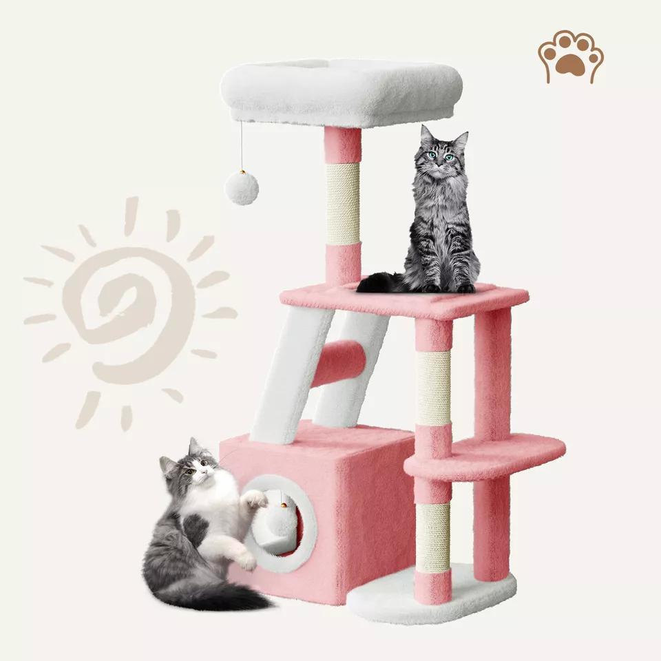 Dogat 107cm High - Quality Multilevel Cat Tree Tower with Scratching Posts - The Perfect Indoor Climbing House Condo for Your Feline Friend