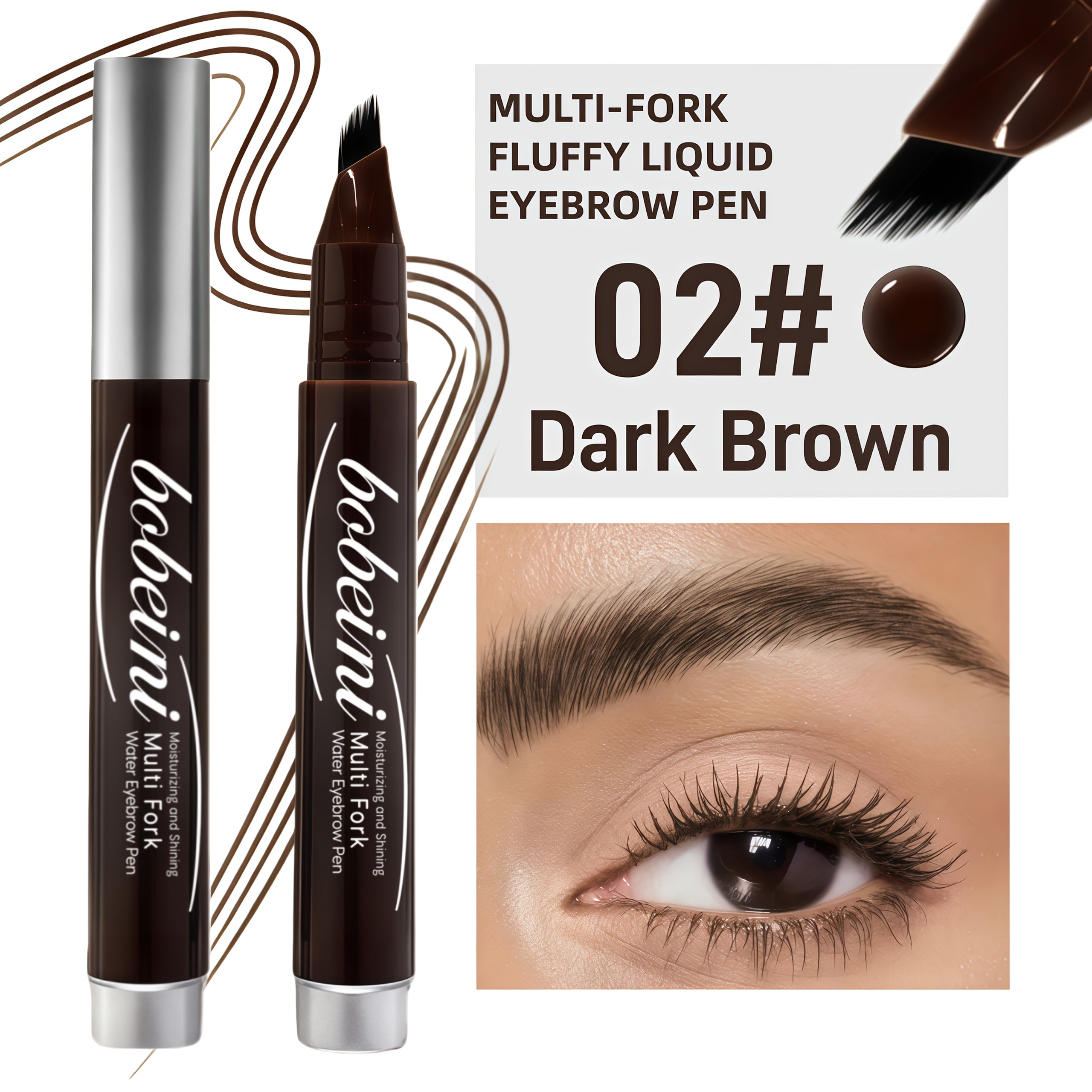 Multi-Fork Brush Design for Defined and Full Eyebrows, Waterproof and Sweat-Proof, Ideal for Halloween, Christmas, Valentine'S Day, Birthday Gifts