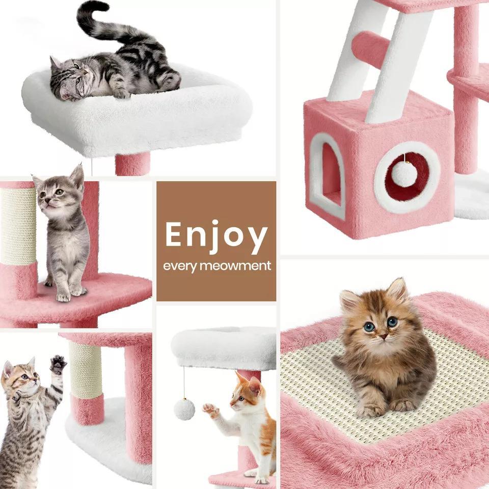 Dogat 107cm High - Quality Multilevel Cat Tree Tower with Scratching Posts - The Perfect Indoor Climbing House Condo for Your Feline Friend