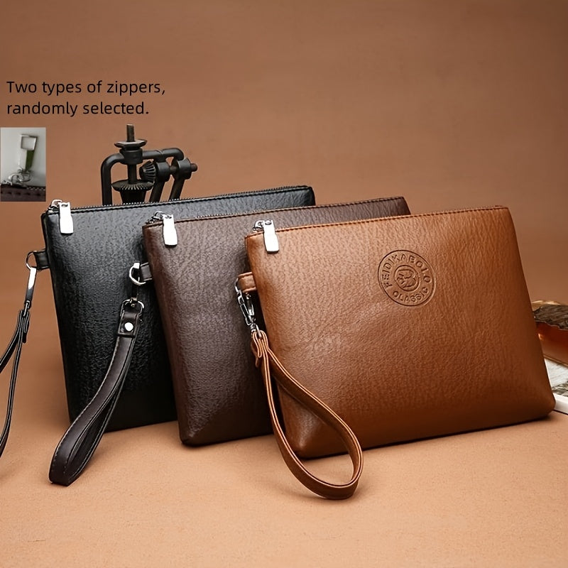 Stylish Envelope Wrist Bag for Men - Soft, Spacious, and Practical Handbag for Daily Commute, Work, and Travel - Ideal Accessory for Modern Men on-the-go