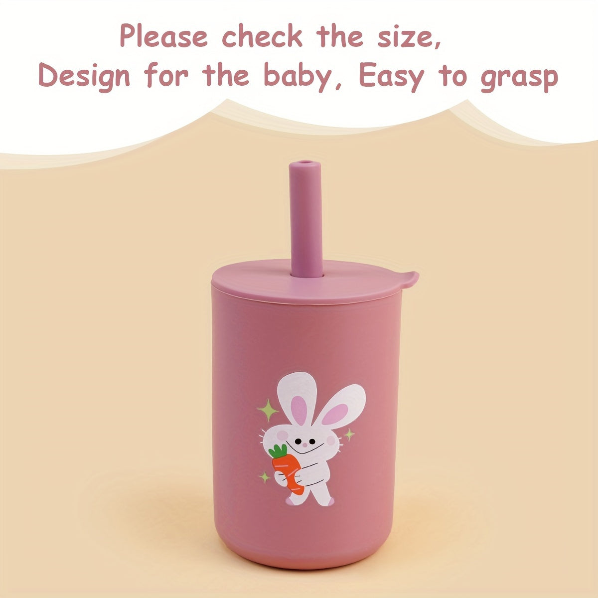 BPA-Free Spill-Resistant Silicone Training Cup with Straw – 6oz Toddler Learning Cup, Microwave Safe, Easy-Grip Design for First Sips & Outdoor Use (5" x 2.4")