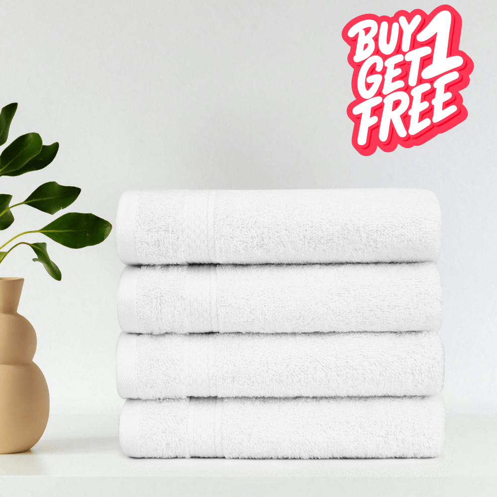 Buy 4x Get 4x Free Hand Towels 100% Pure Cotton, Highly Absorbent 500 Gsm Extra Soft Towels
