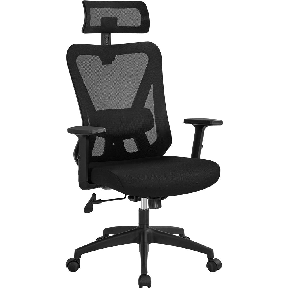 Costoffs Office Chair, High Back Mesh Office Chair, Home Office Desk Chair, Work Chair, Comfy Desk Chair, Gaming Chair, Computer Chair with Multi-adjustable Headrest, Flexible Lumbar Support for Home, Office, Black/Light Gray