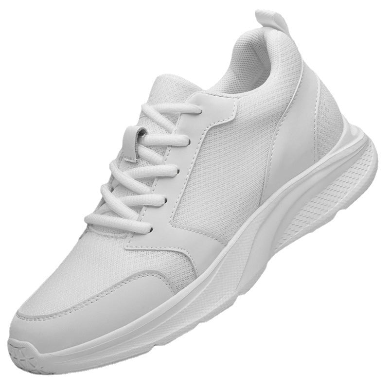 Breathable Flying Woven White Shoes For Boys Height Increasing