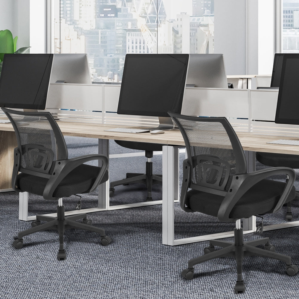 Costoffs Office Chair, Swivel Chair, Mid Back Mesh Office Chair, Mesh Computer Chair, Mid-Back Desk Chair, Height Adjustable with Rolling Casters and Lumbar Support, Computer Mesh Chair for Study/Offices