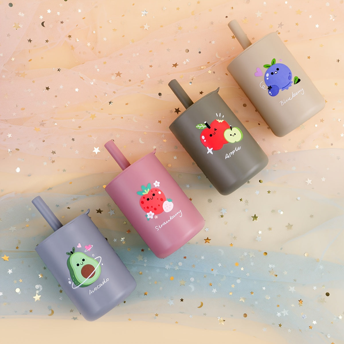 BPA-Free Spill-Resistant Silicone Training Cup with Straw – 6oz Toddler Learning Cup, Microwave Safe, Easy-Grip Design for First Sips & Outdoor Use (5" x 2.4")