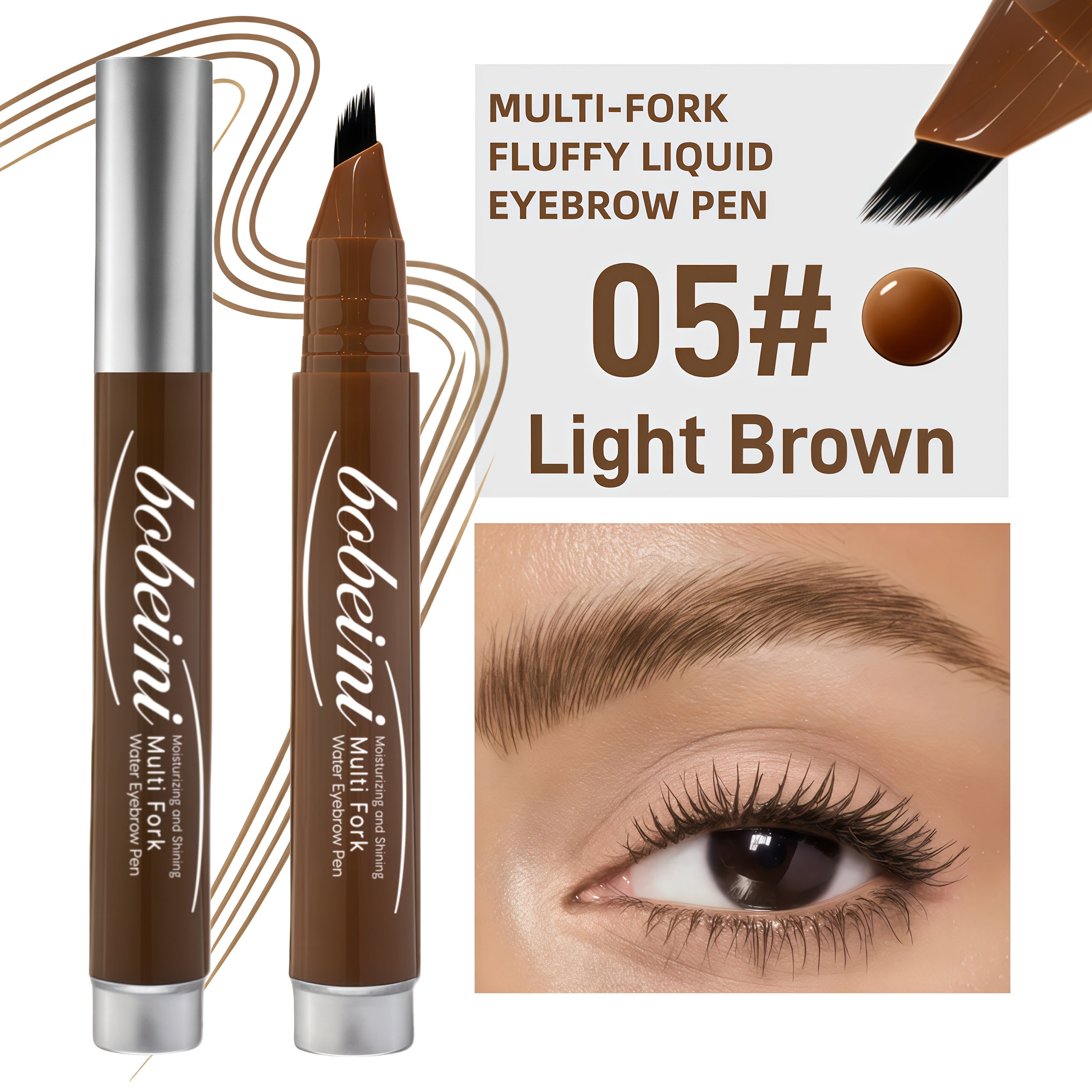 Multi-Fork Brush Design for Defined and Full Eyebrows, Waterproof and Sweat-Proof, Ideal for Halloween, Christmas, Valentine'S Day, Birthday Gifts