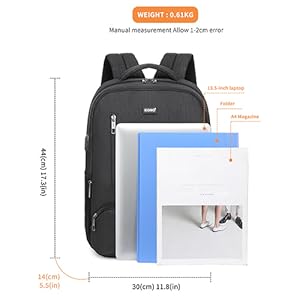 Travel Laptop Backpack with USB Port - Water Resistant 15.6 Inch Computer Bag for Work, School & Casual Use (Men/Women)