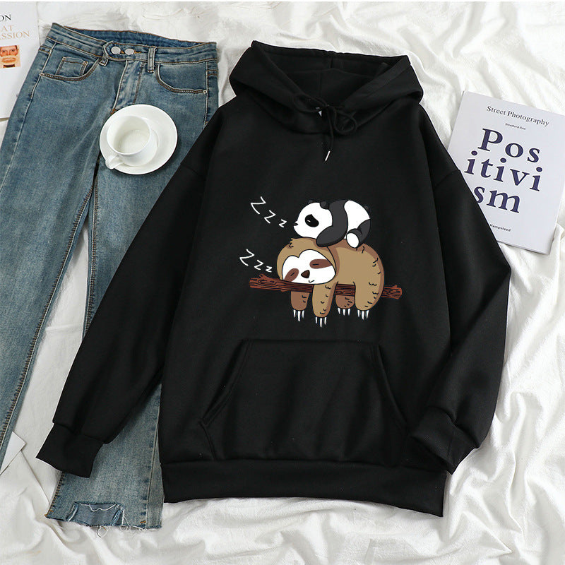 Women's Anime Print Long Sleeve Loose-fitting Casual Pullover