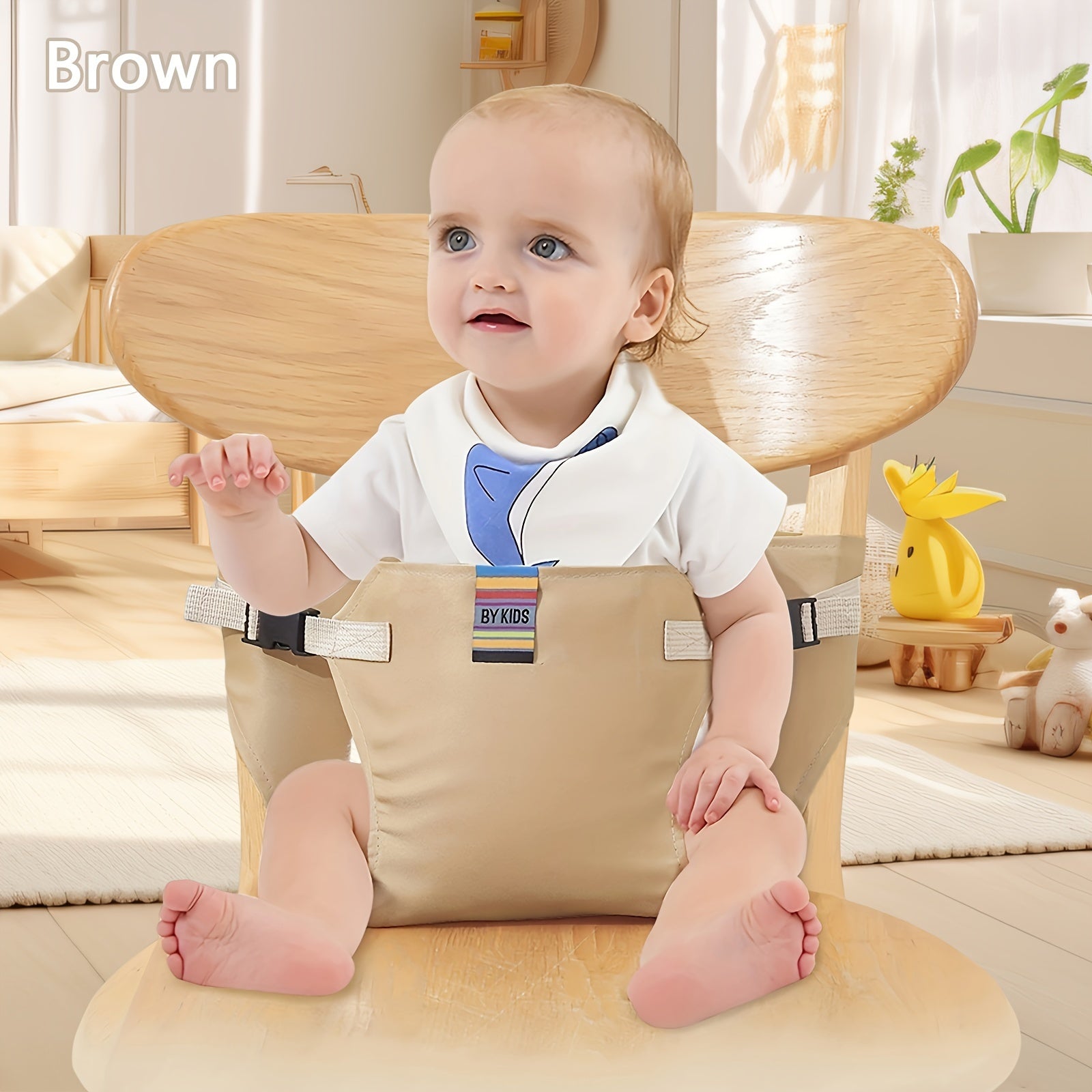 1Pack Children's Dining Safety Belt for High Chairs, Foldable and Adjustable Buckle Design, Protective Gear for Babies Aged 0-3 Years During Travel, Outings, and Family Meals