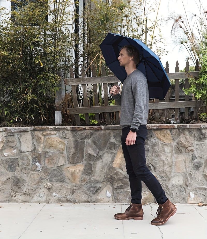 Windproof Automatic Oversized Umbrella – 10-Rib Folding Business Umbrella with Sun Protection, Auto Open/Close, Professional Unisex Design for Daily Use