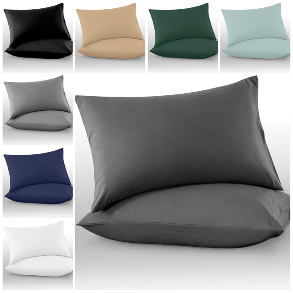 GC GAVENO CAVAILIA Plain Dyed Pillowcases Pair | 100% Polyester Ultra-Soft & Comfortable Pillow Covers | Durable, Long-lasting, Easy Care & Crease-Resistant | Machine Washable for Hassle-Free Cleaning | Multiple Stylish Colou