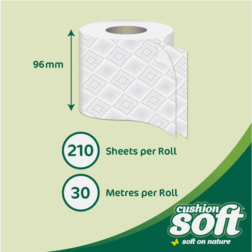 Soft 4 Pack Toilet Tissue 2-PLY 32 Rolls, From Recovered Materials 8 packs x 4 rolls