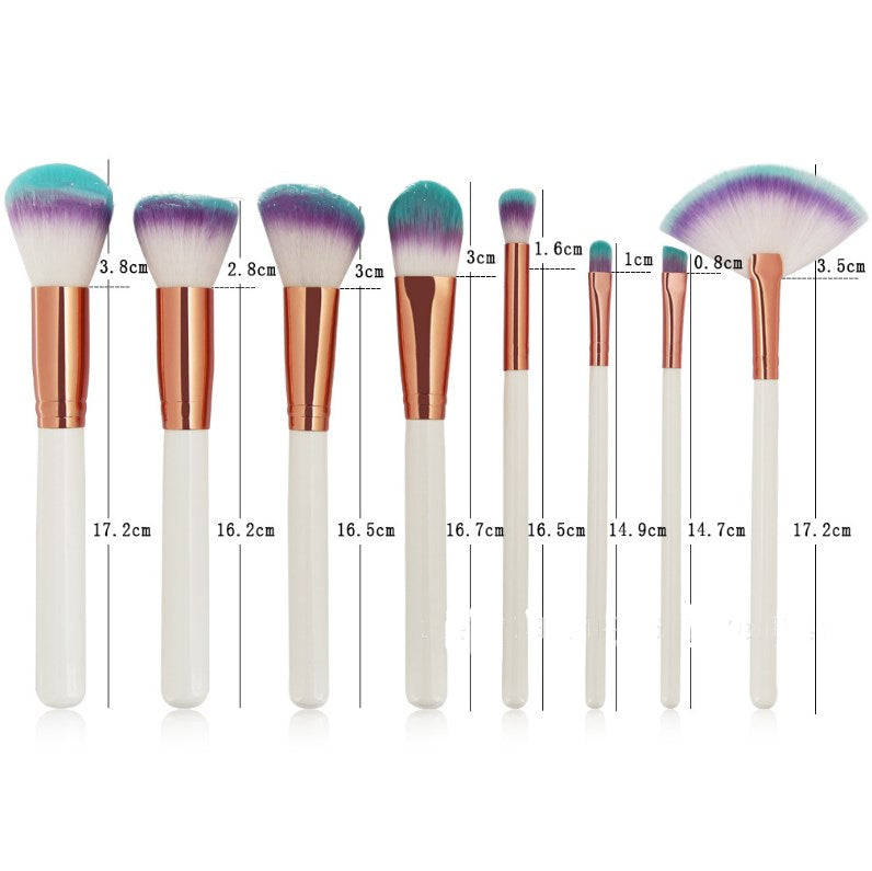 MAANGE Makeup Brushes 8Pcs: Eye Shadow Brush, Foundation Brush, Powder, Liquid, Cream Cosmetics Brushes Kit. Eye Brow Brush with Makeup Sponge and Cloth Bag