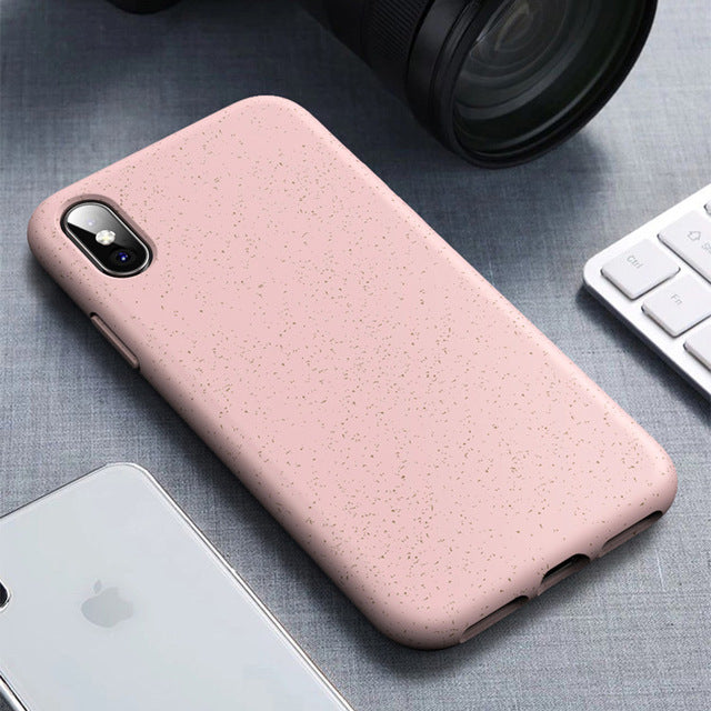 Wheat Straw Recycled Plastic Phone Case for Iphone X, Xs, Max /7/8/7,8Plus , Bio Degradable Phone Case for iPhone