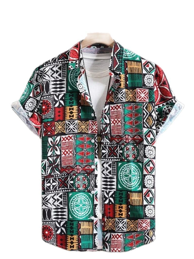 Vintage Shirt Hawaiian Loose Breathable Men's Clothing