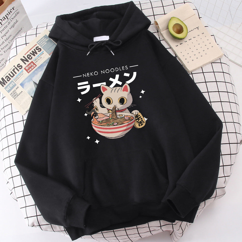 Fashion Cat Print Women's Pullover