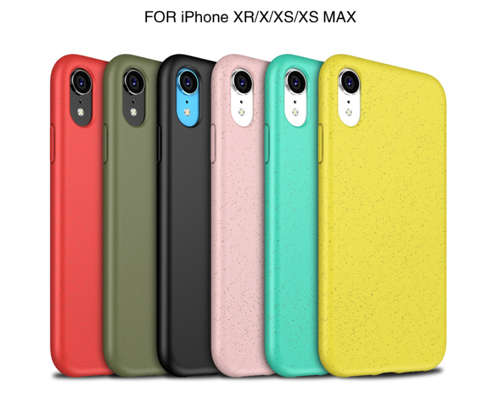 Wheat Straw Recycled Plastic Phone Case for Iphone X, Xs, Max /7/8/7,8Plus , Bio Degradable Phone Case for iPhone