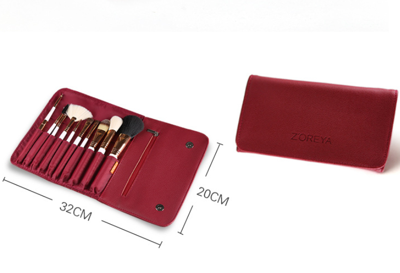 Zoreya Bambu 10 Pcs Makeup Brush Set