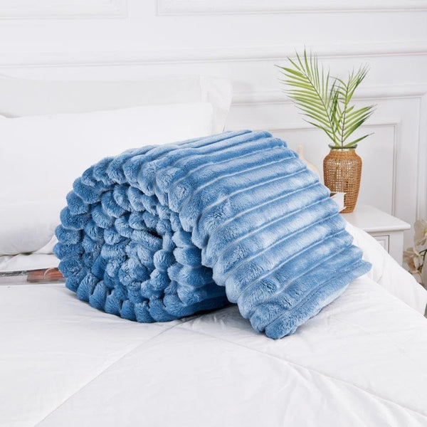 4B Chunky Cord Ribbed Blanket Throw - Premium Cozy Soft Blanket with Modern Ribbed Texture, Ideal for Sofa, Couch, and Bed, Stylish Decorative Home Accessory for Warmth and Comfort, Multiple Color Choices.