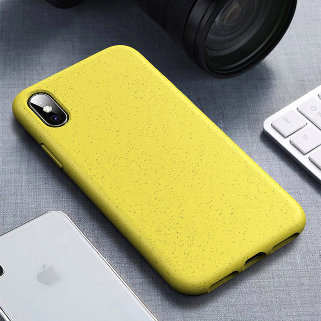 Wheat Straw Recycled Plastic Phone Case for Iphone X, Xs, Max /7/8/7,8Plus , Bio Degradable Phone Case for iPhone