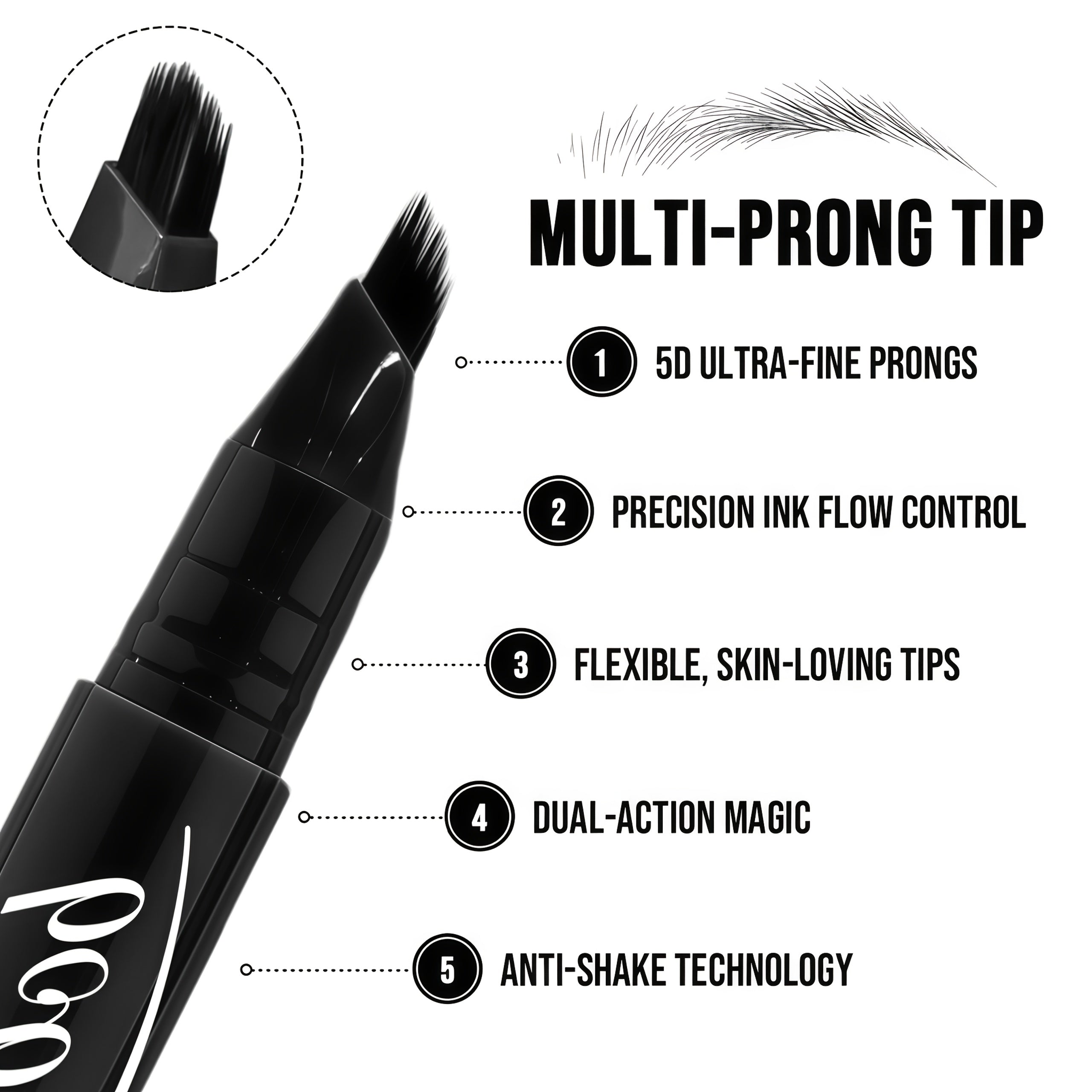 Multi-Fork Brush Design for Defined and Full Eyebrows, Waterproof and Sweat-Proof, Ideal for Halloween, Christmas, Valentine'S Day, Birthday Gifts