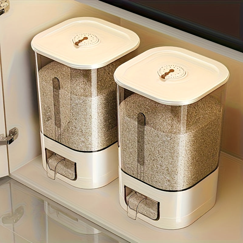 Automatic Rice Dispenser – Large Capacity Sealed & Moisture-Proof Grain Storage Container with Measuring Cup for Rice, Flour, Pet Food