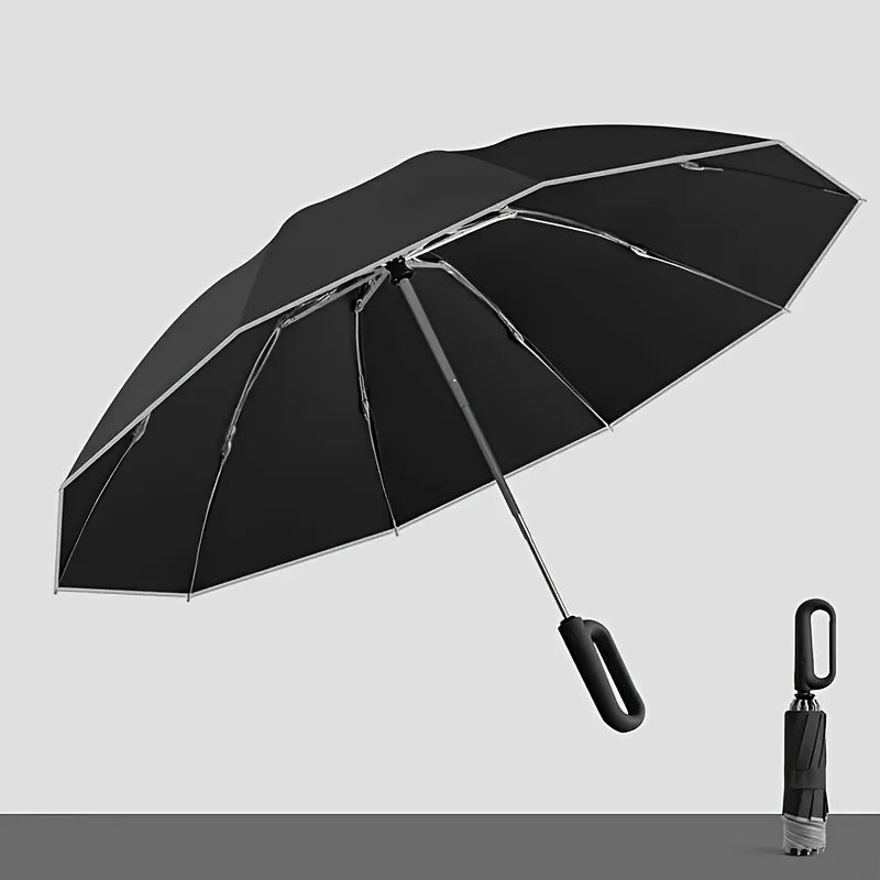 Automatic Rotating Buckle Umbrella – 10-Rib Windproof Folding Sun Umbrella, Backpack-Friendly, 5 Colors