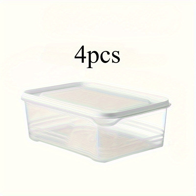 4/6/8-Pack Stackable Fridge Organizer Containers, Plastic Freezer Safe Food Storage Boxes with Flip Top Lids, Reusable Multipurpose Sealable Bento Lunch Boxes for Meat, Fruits, Vegetables, Microwaveable - Ideal for Outdoor Eq