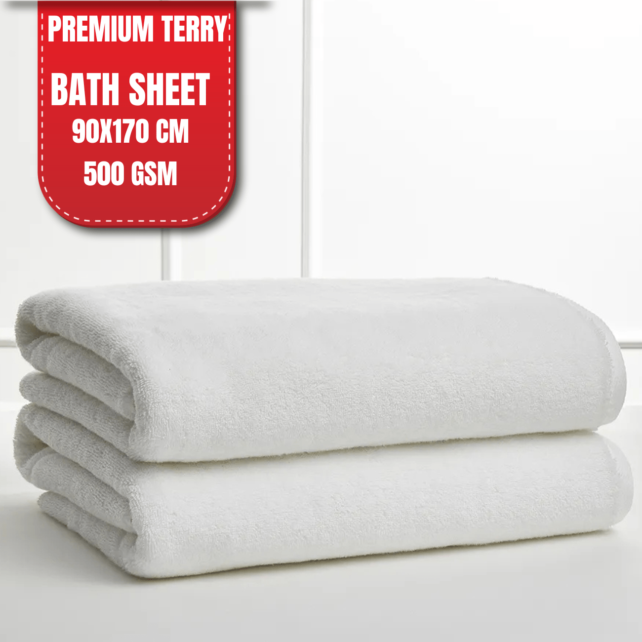2x Premium Jumbo Bath Sheet Highly Absorbent and Quick Dry 100% Egyptian Cotton 90 X 170 Cm