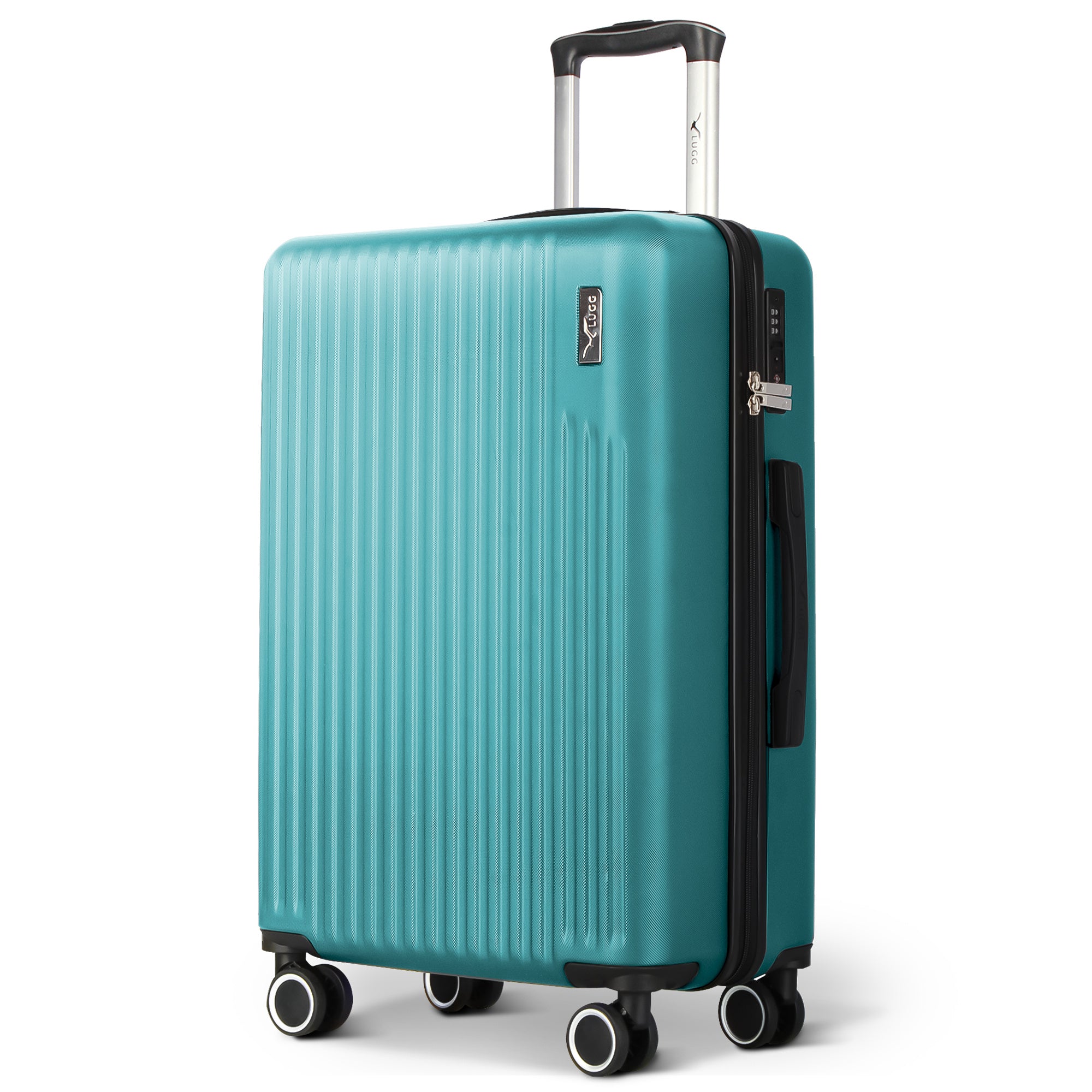 LUGG 65 x 25 x 44cm Vacay Suitcase ABS Luggage with TSA Indent Lock, Aluminium Trolley Handle, 360° Spinner Wheels, Water-Resistant & Durable Material - Airline Compatible (24inch)