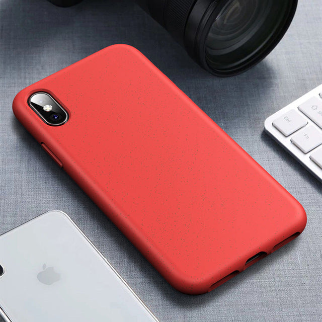 Wheat Straw Recycled Plastic Phone Case for Iphone X, Xs, Max /7/8/7,8Plus , Bio Degradable Phone Case for iPhone