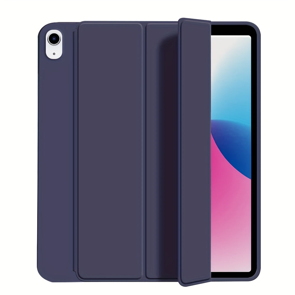 For iPad 11th Gen/10th/9th/8th/7th/6th/5th/ Air 1/2/3/Pro 9.7/10.5 Slim Tri-Fold Stand Case with Pencil Holder - Auto Sleep/Wake, Adjustable Stand, Lightweight Soft TPU Cover, Modern Travel Case For A16, Auto Sleep/wake Featu