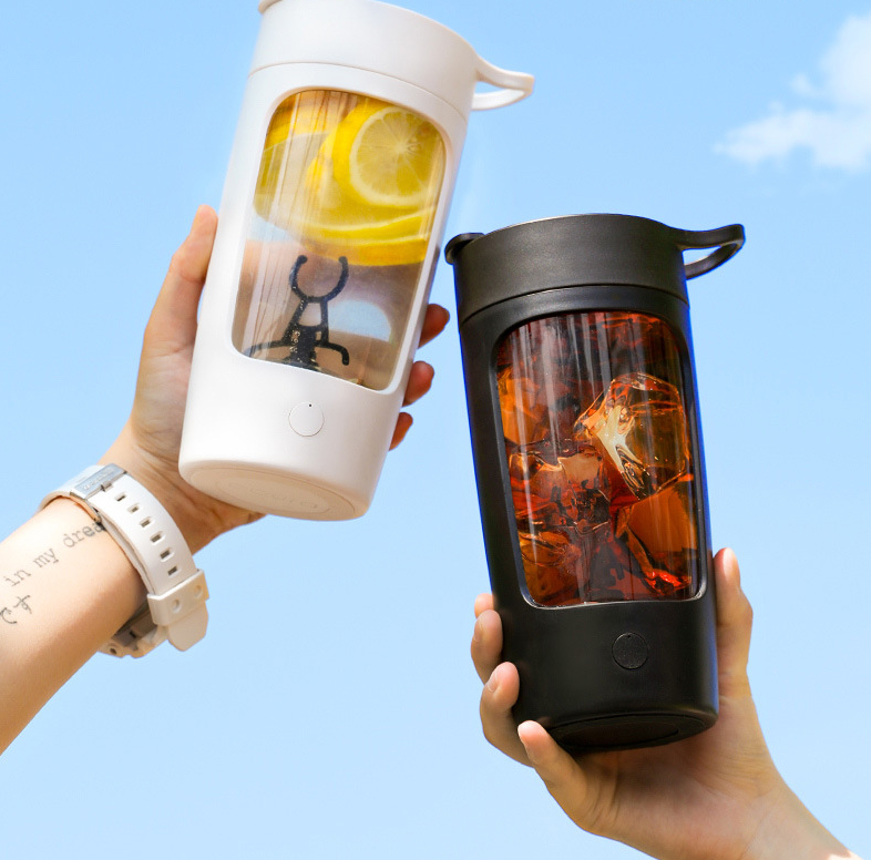 New Automatic Mixing Cup: USB Rechargeable Self-Stirring Mug for Travel, Sports, Drinking. Shaker Bottle BPA Free with Coffee, Milk, Tea Stirrer.