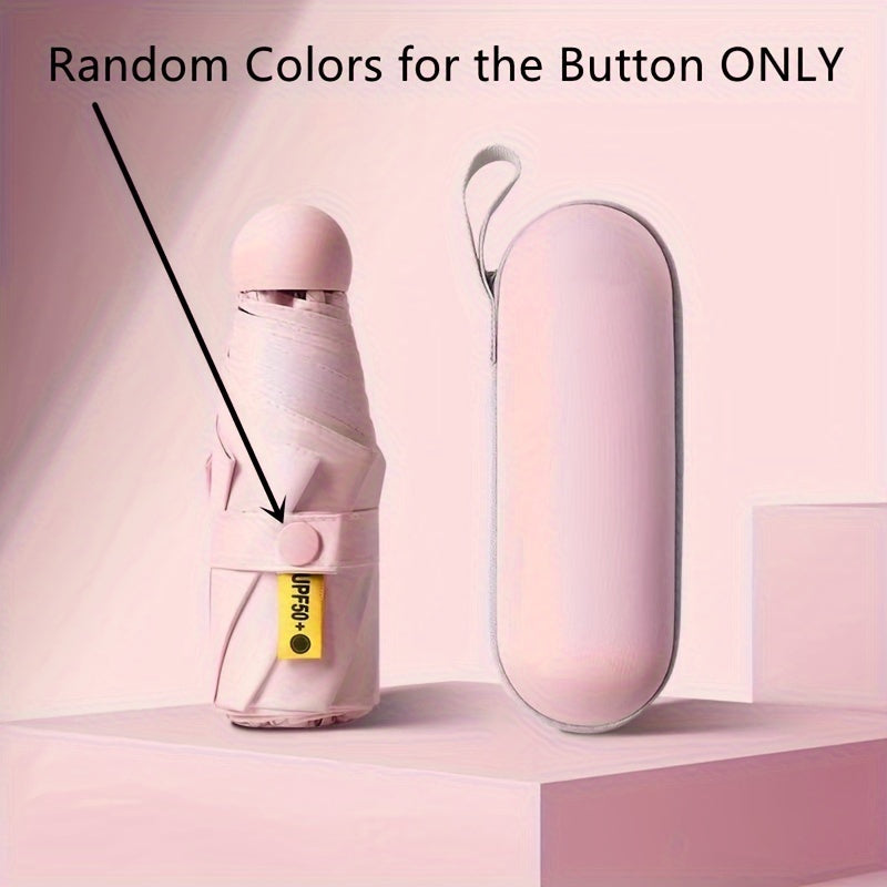 Thickened 5-Fold Mini Umbrella – Windproof, Ultra-Light, Compact Capsule Design, 6-Rib Manual Open with Rubber Handle, Stylish Portable Umbrella for Men, Women & Kids