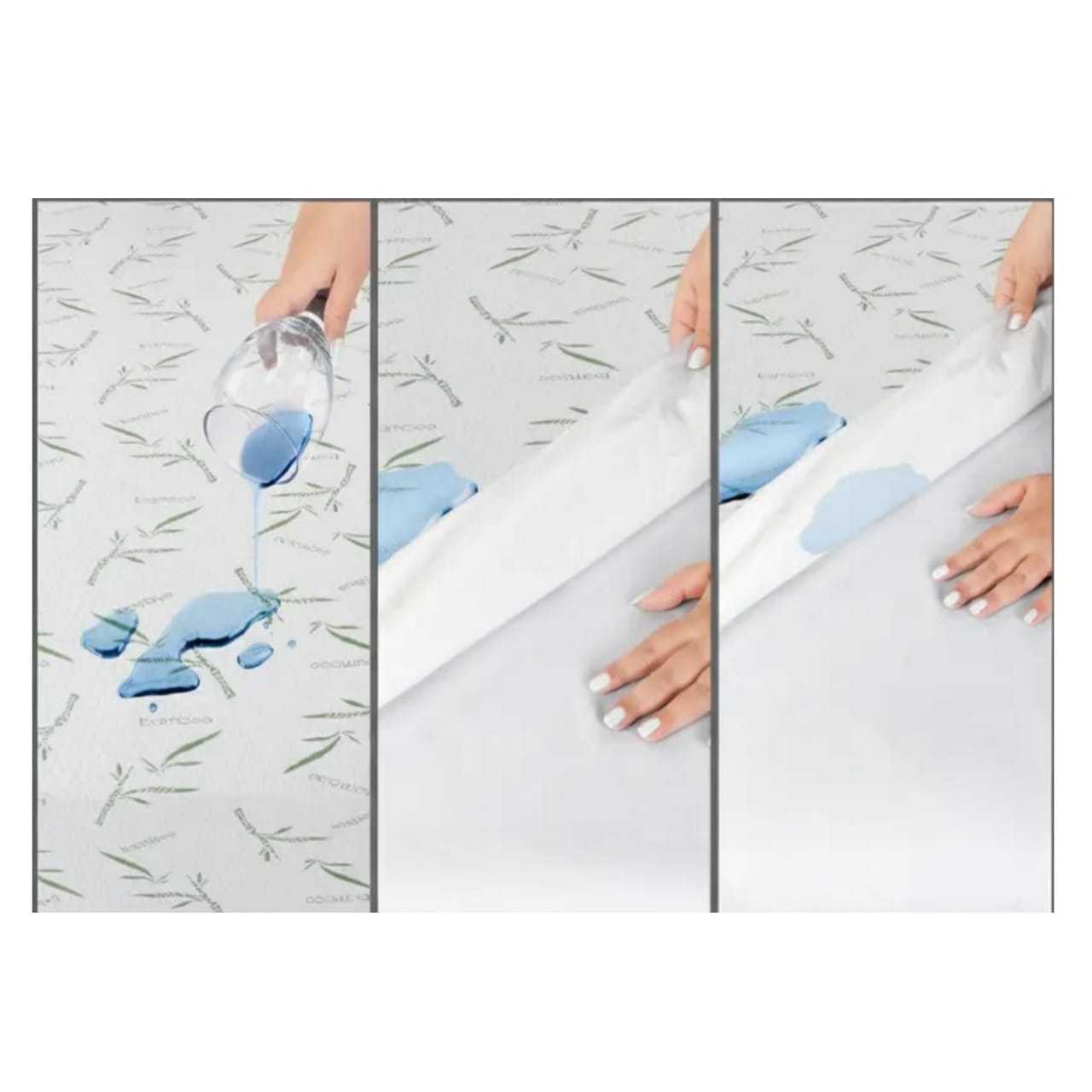 4B Bamboo Mattress Protector – Ultra Soft Breathable Bed Cover for Restful Sleep, Smooth Luxury Comfort with Deep Fitted Corners for a Secure Fit, Long-Lasting Protection Against Dust and Wear, Easy to Wash and Quick to Dry