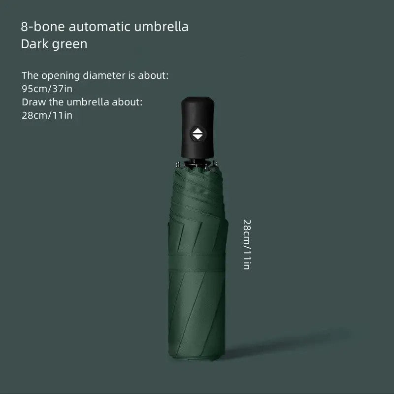 Windproof Automatic Oversized Umbrella – 10-Rib Folding Design, Unisex Business & Golf Umbrella with Sun Protection, Professional Style