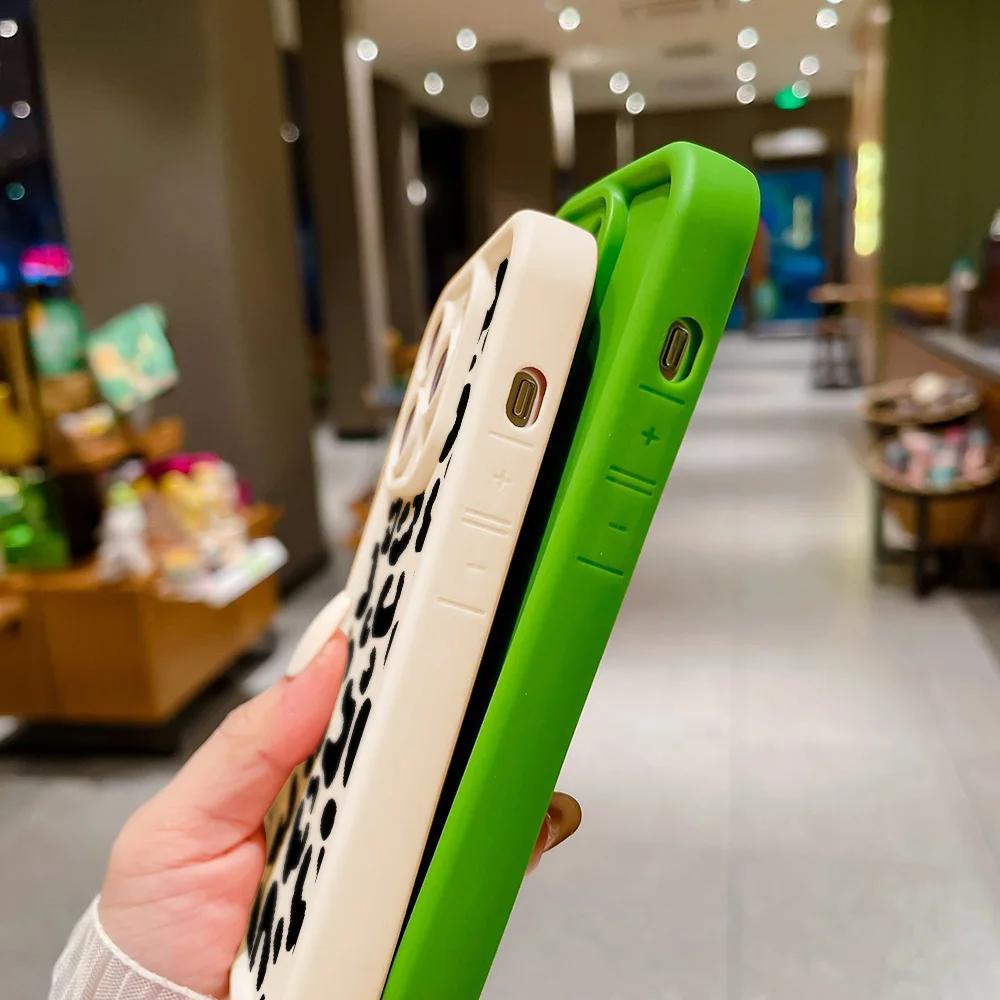 Trendy Black Leopard Print Full-Body TPU Phone Case for iPhone 16, 15, 14, 13, 12, 11 Pro Max, 8, 7 Plus, SE2, SE3