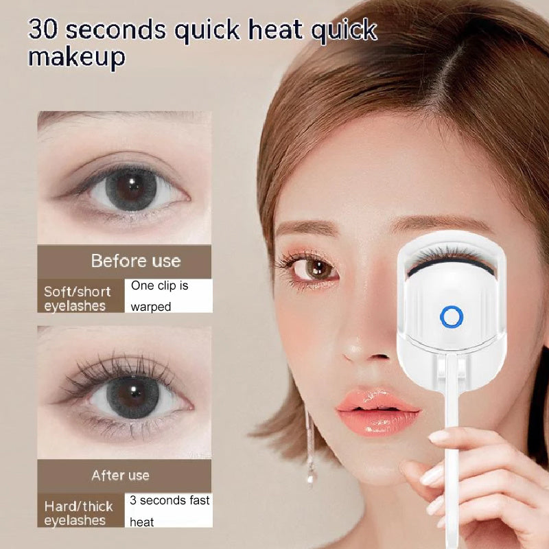 Eyelash Curler Portable Electric Heated Comb: Eye Lash Long Lasting Eyelashes Curls, Thermal Eyelash Curler Makeup Tools. Heated Eyelash Curlers, Rechargeable Electric Eyelash Curler, Handheld Eyelash Heat