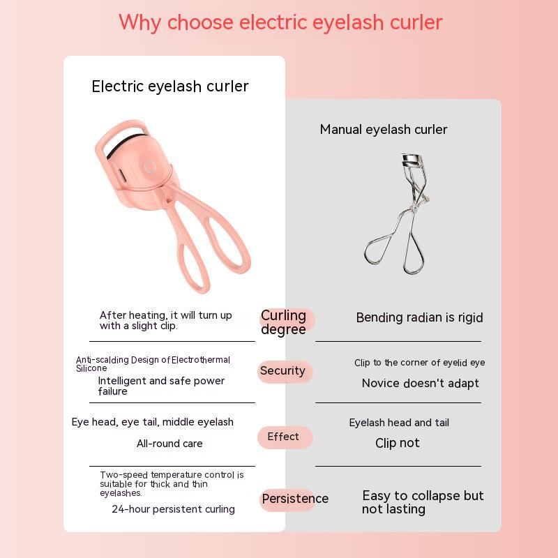 Eyelash Curler Portable Electric Heated Comb: Eye Lash Long Lasting Eyelashes Curls, Thermal Eyelash Curler Makeup Tools. Heated Eyelash Curlers, Rechargeable Electric Eyelash Curler, Handheld Eyelash Heat