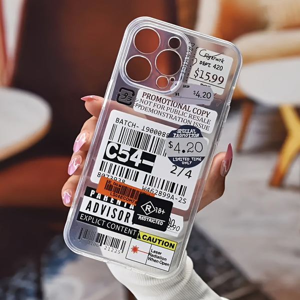 Personalized Label Pattern All-Inclusive Lens Tpu Mobile Phone Protective Case Suitable for Iphone16 to 11 Pro Max, Xs, Xr, 7,8Plus