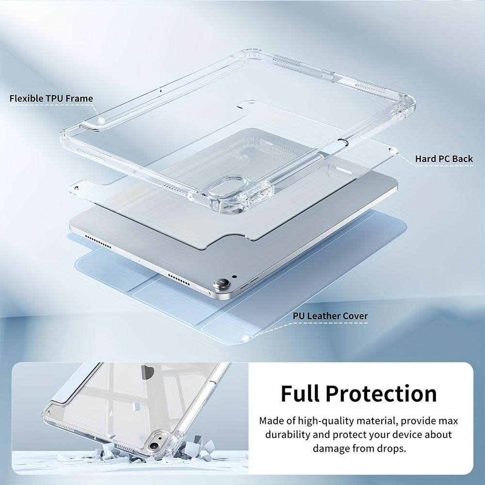 for iPad (A16) 27.94cm 2025 Smart Case with Pencil Holder - Auto Sleep/Wake, Lightweight Acrylic Hybrid Shell, Non-Slip, Scratch , with Inner Pocket and Stylish Design for Latest for iPad Models, Durable for iPad