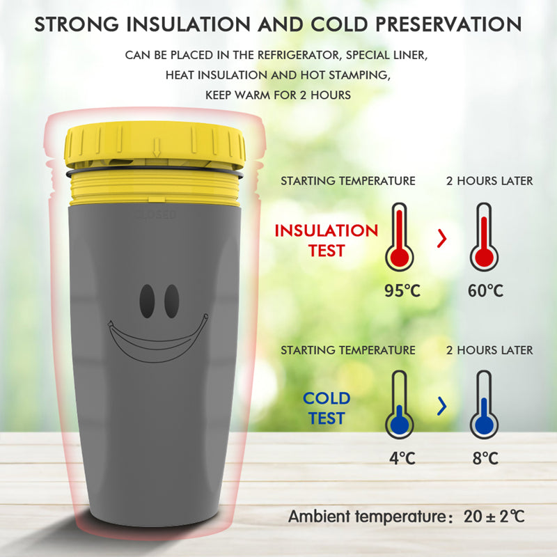 PROKTH Twizz Travel Mug: Unique Twist Leak-Proof Design, Lidless Silicone Membrane Twist Sippy Cup, 12 Ounce Double Walled Insulated Mug for Children and Students