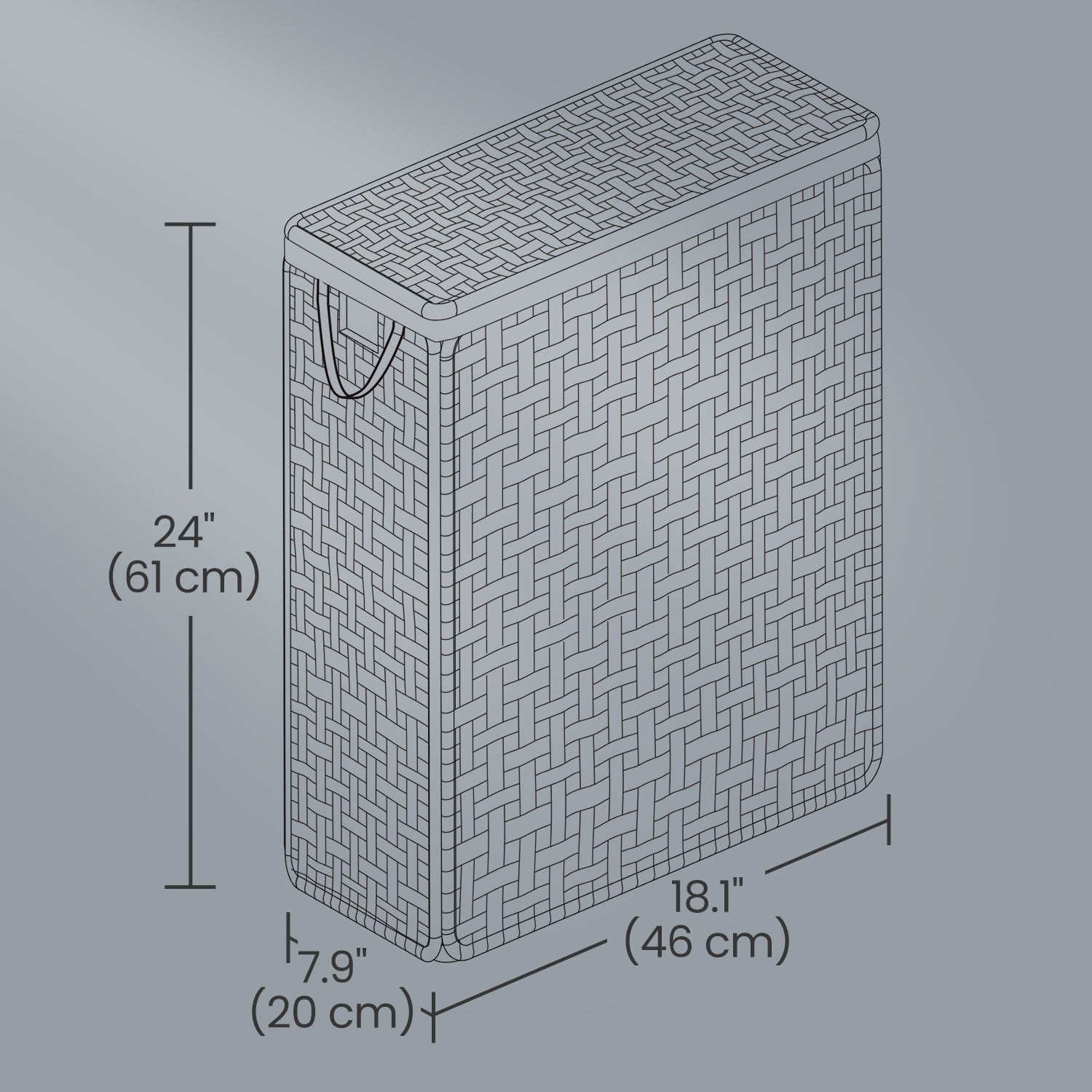 Foldable Laundry Hamper with Lid, Synthetic Rattan Laundry Basket with Removable Liner